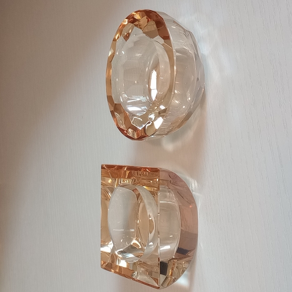 Amber Crystal Votive Candle Holder Set - Picture 2 of 8